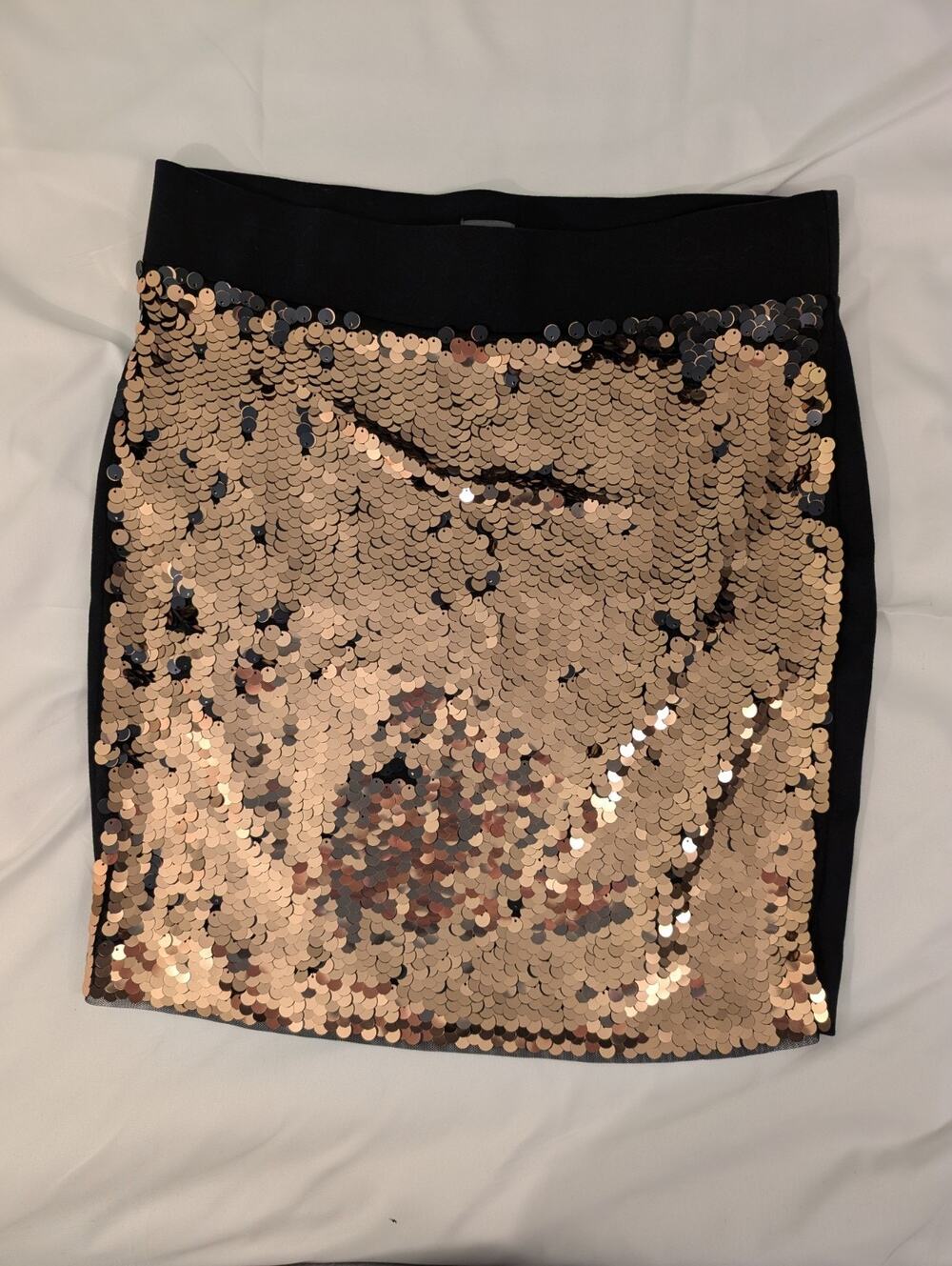 Y2K Glam Club SoHo NY And Co Sequin S Mini Skirt Gold Chic Disco Dance Festival